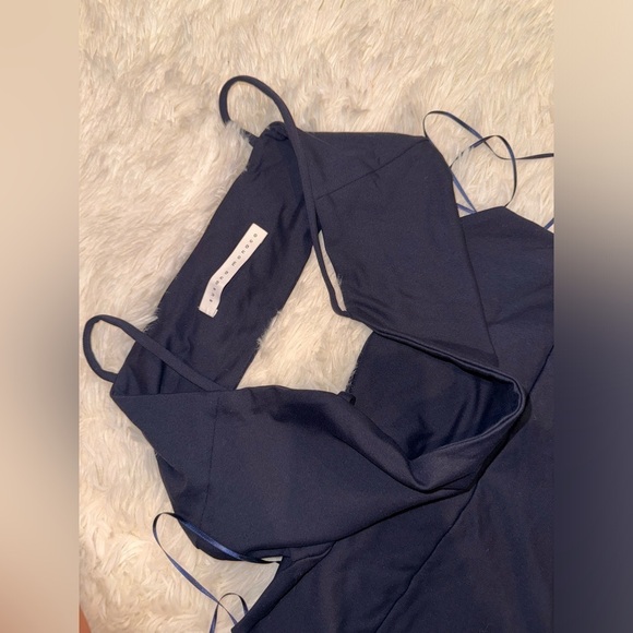 NWOT Susana Monaco String Long Slit Cutout Maxi Sundress in Navy Blue sz L - Picture 7 of 9